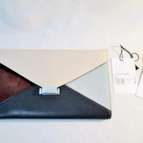 NEW CELINE DIAMOND CLUTCH Calf Hair Leather Purse - Picture 6 of 7